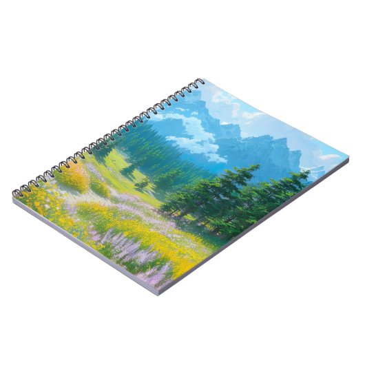 花と松で咲く渓谷 ノートブック (左側)