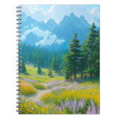 花と松で咲く渓谷 ノートブック (正面)