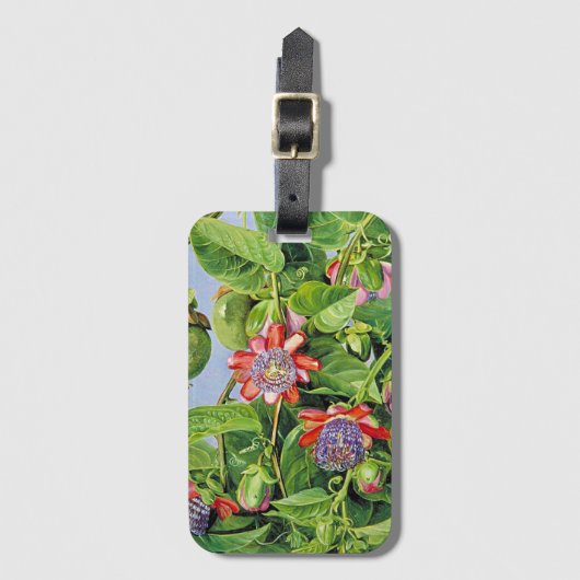 花と果実のマリコハスのパッションフラワー ラゲッジタグ (正面縦)