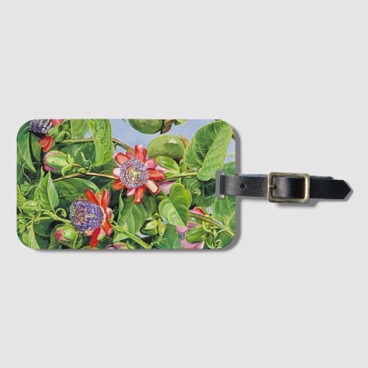 花と果実のマリコハスのパッションフラワー ラゲッジタグ (正面横)