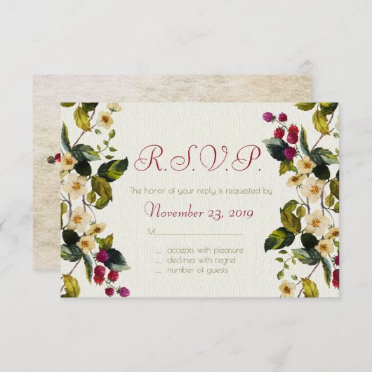 花と果実の応答カード 出欠カード (正面/裏面)