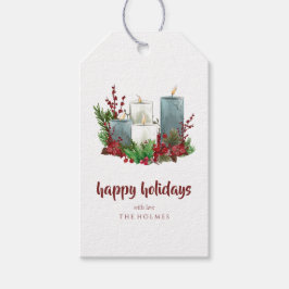 花と果実を使ったクリスマスキャンドル ギフトタグ