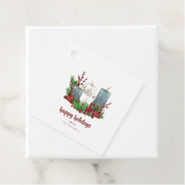 花と果実を使ったクリスマスキャンドル フェイバータグ