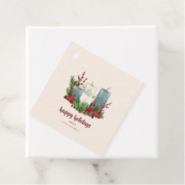 花と果実を使ったクリスマスキャンドル フェイバータグ