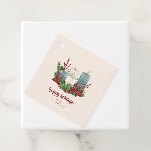 花と果実を使ったクリスマスキャンドル フェイバータグ (インサイチュ)