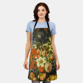 花と果実を持つ静物詩 エプロン (着用した状態)