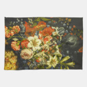 花と果実を持つ静物詩 キッチンタオル (横)