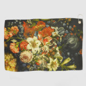 花と果実を持つ静物詩 ゴルフタオル (横)