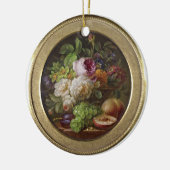 花と果実を持つ静物詩 セラミックオーナメント (左)
