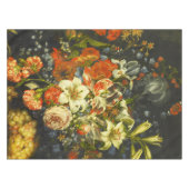 花と果実を持つ静物詩 テーブルクロス (正面(横))