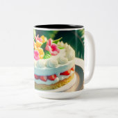 花と果実を頂き花をつける ツートーンマグカップ (正面右)