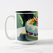 花と果実を頂き花をつける ツートーンマグカップ (左)