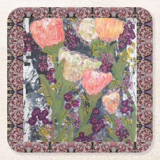 花と果実 スクエアペーパーコースター (正面)