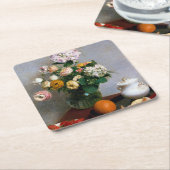 花と果実，ヘンリファンタン – ラトゥール スクエアペーパーコースター (アングル)