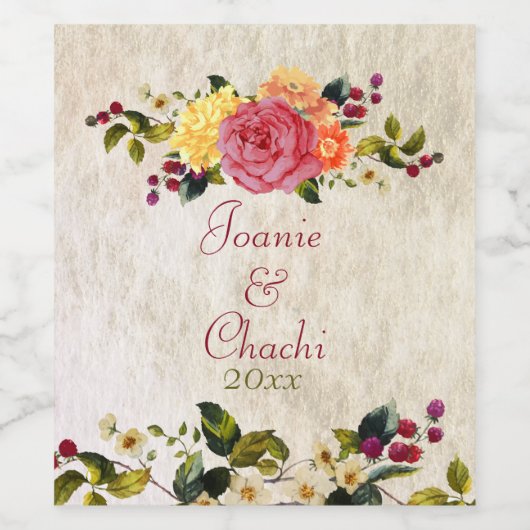 花と果実 ワインラベル (シングルラベル)