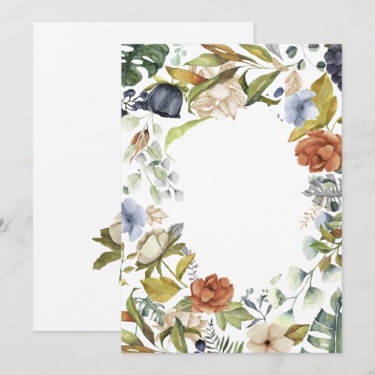 花と果物の秋の収穫フレーム招待状 招待状 (正面/裏面)