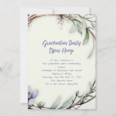 花と枝の写真卒業 招待状 (裏面)