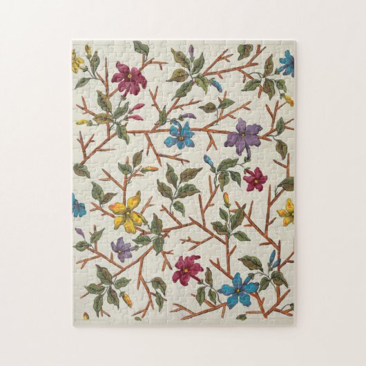花と枝の植物性デザイン ジグソーパズル (縦)