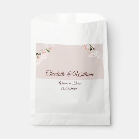 花と柔らかい紫と灰色の効果 フェイバーバッグ (正面)