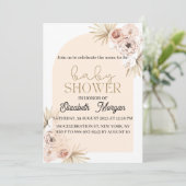 花と梨の水色ガーデンベイビーシャワー 招待状 (スタンド正面)