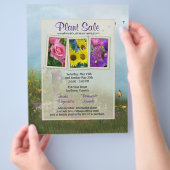 花と植物の販売フライヤー チラシ (手)