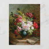 花と楽譜を持つ静物生活 ポストカード (正面)