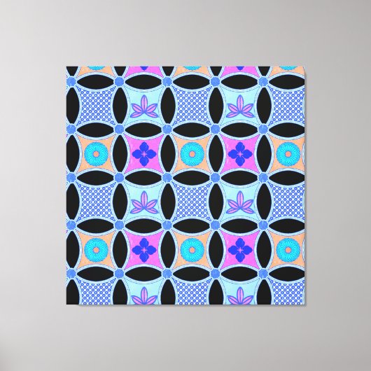 花と模様 キャンバスプリント (正面)