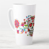 花と死んだカタリーナスカルの明るい日 カフェラテマグ (左アングル)