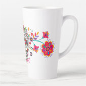 花と死んだカタリーナスカルの明るい日 カフェラテマグ (右)