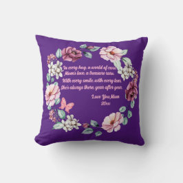 花と母の詩パーソナライズされた クッション