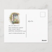 花と水彩窓New Home移動するAn ポストカード (裏面)