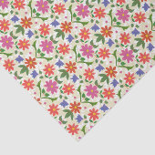 花と水玉模様オンベージュ色、ティッシュペーパー 薄葉紙 (詳細)