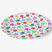 花と水玉模様 ペーパープレート (アングル)