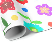 花と水玉模様 ラッピングペーパー (ロールコーナー)