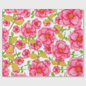 花と水色のシームレスなパターン。ヴィンテージ  ラッピングペーパー (フラット)