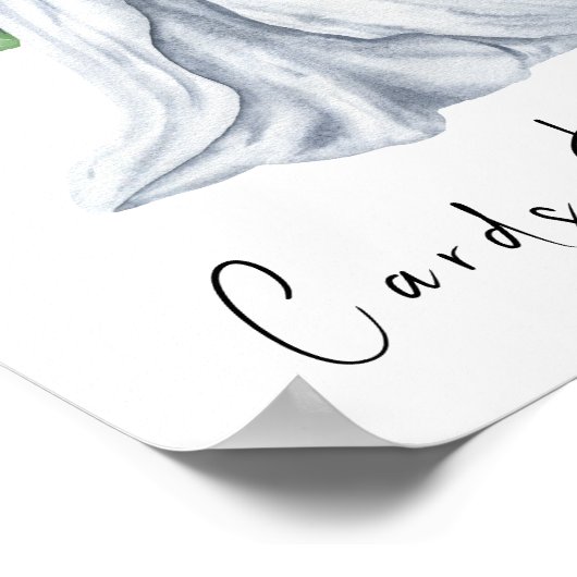 花と水色のドレス – カードとギフト ポスター (角)