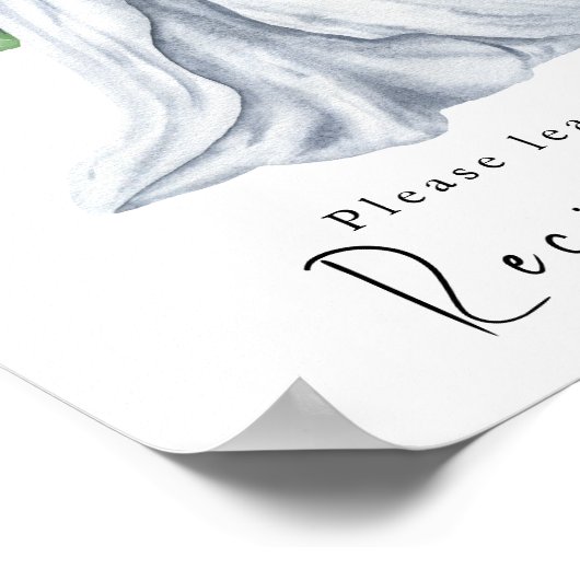 花と水色のドレス – レシピカード ポスター (角)