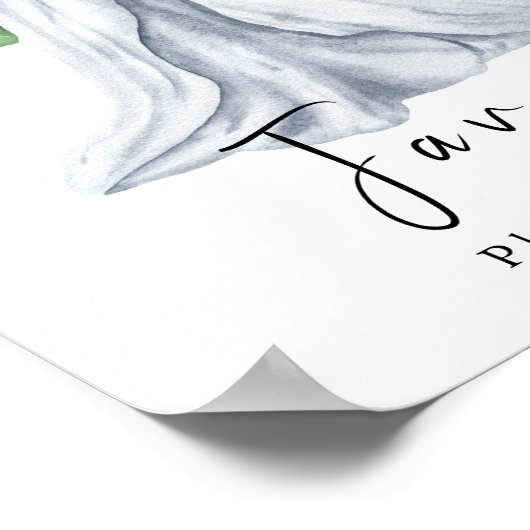 花と水色のドレス – 好意 ポスター (角)