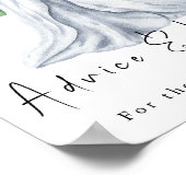 花と水色ドレス – アドバイスと願い ポスター (角)