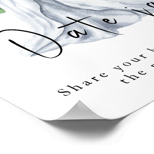 花と水色ドレス – 日付ナイトアイディア ポスター (角)