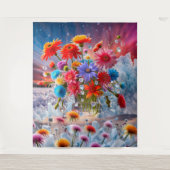 花と氷の結晶 タペストリー (正面)