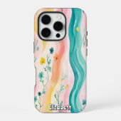 花と波の川 iPhoneケース (裏面)