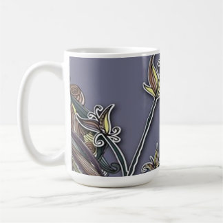 花と波マグカップ コーヒーマグカップ