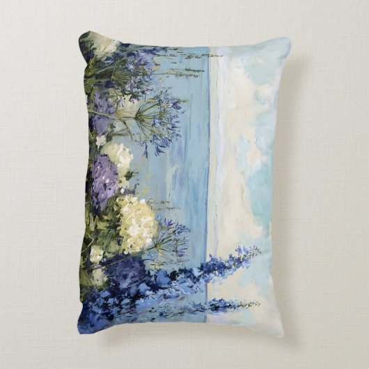 花と海絵を描の アクセントクッション (裏面(縦))