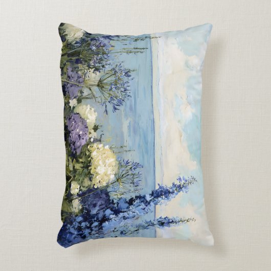 花と海絵を描の アクセントクッション (正面(垂直))