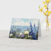 花と海絵を描の カード (黄色い花)