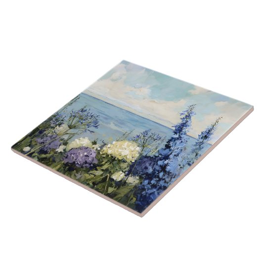 花と海絵を描の タイル (側面)