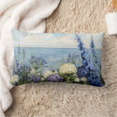 花と海絵を描の ランバークッション (ブランケット)