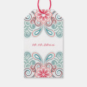 花と渦巻きのロマンチックなギフトタグ ギフトタグ (裏面)