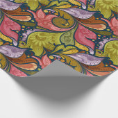 花と渦巻きパターン ラッピングペーパー (角)